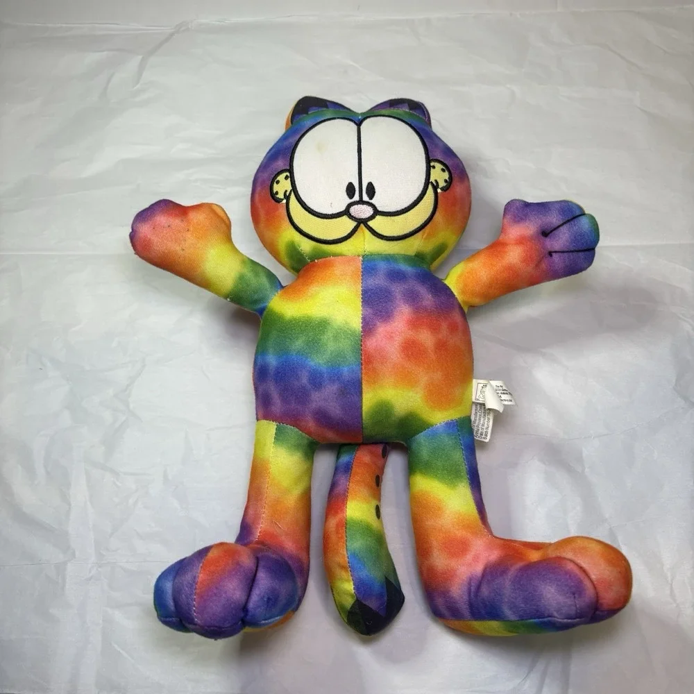 The Toy Factory Garfield Odie Cat Plush Stuffed Animal Rainbow Tie Dye‎ 11
